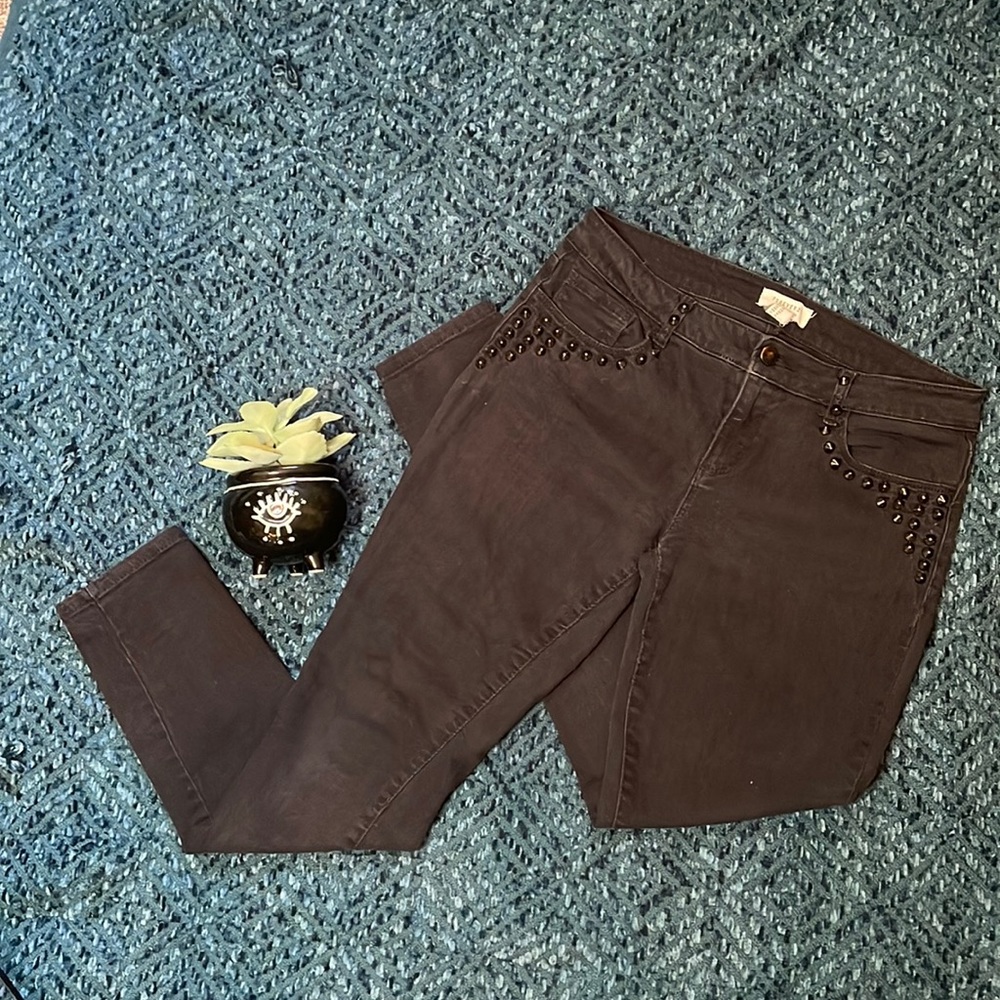 Black studded jeans